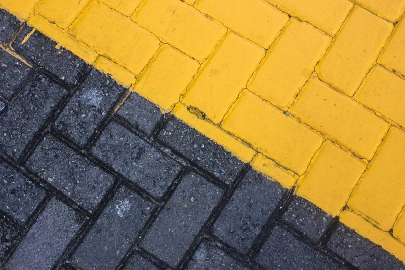 black and yellow bricks