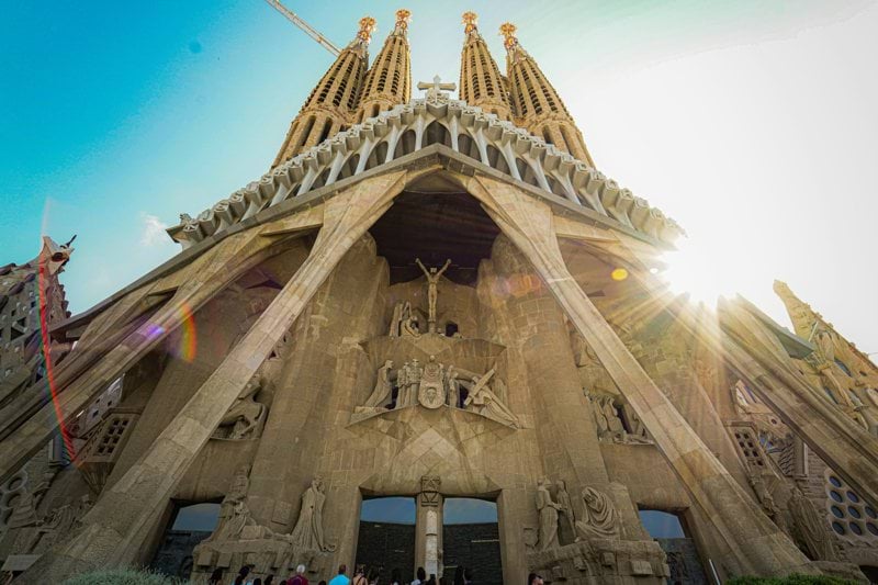 a building with a large archway
