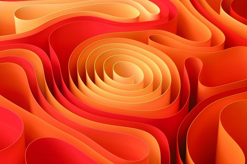 an abstract red and orange background with curves