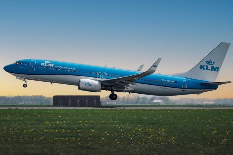 a large airplane taking off