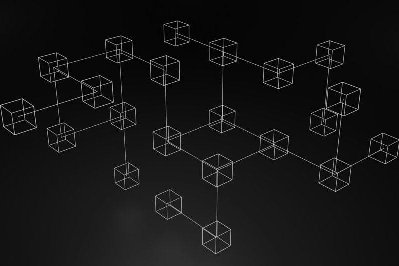 a black and white photo of a bunch of cubes