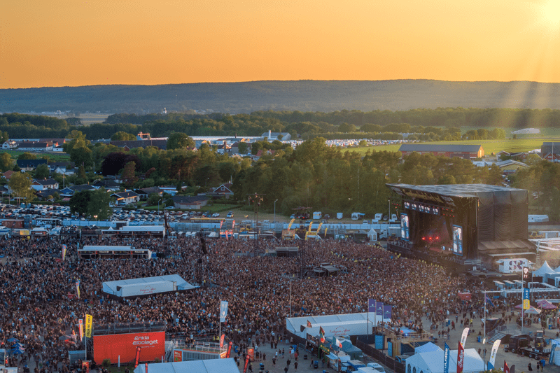 Publikhav från Sweden Rock stora scen