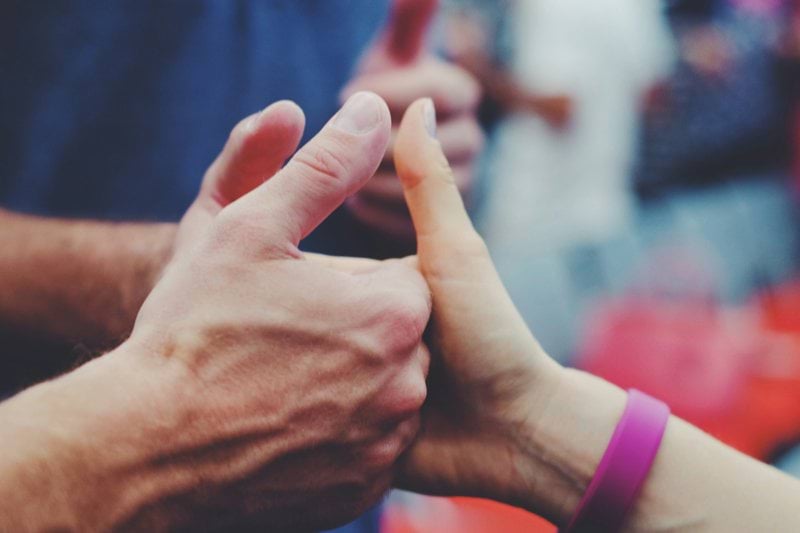 person's left hand