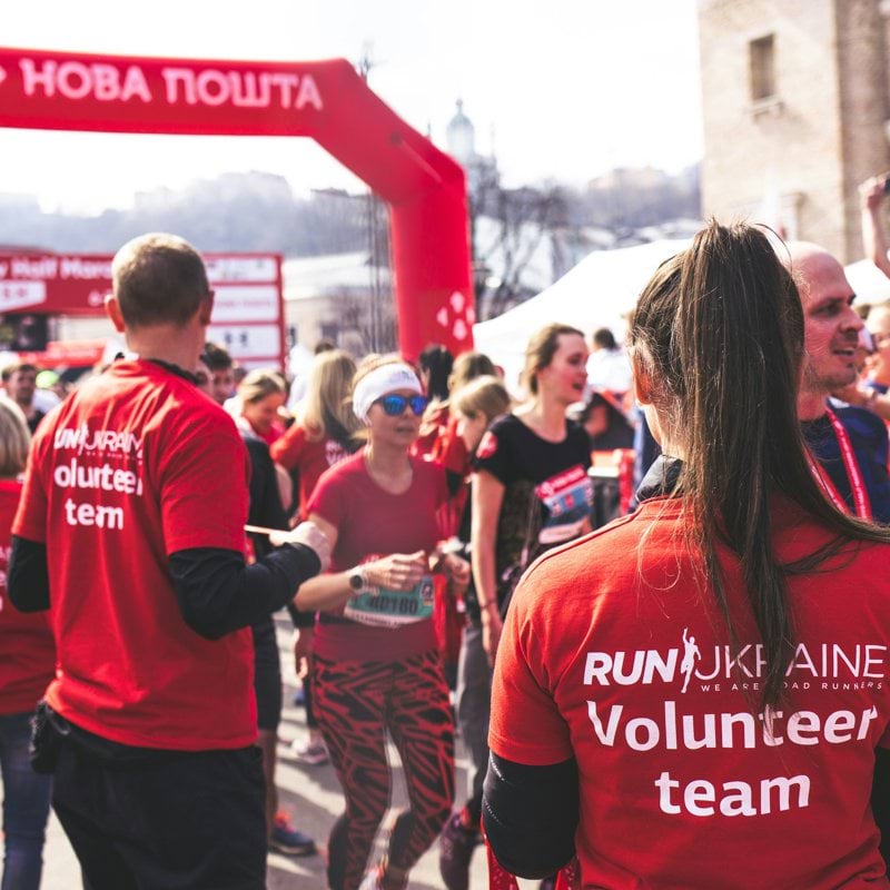 men and women in a fun run activity