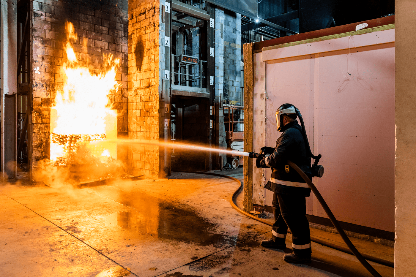 Testing in burn hall