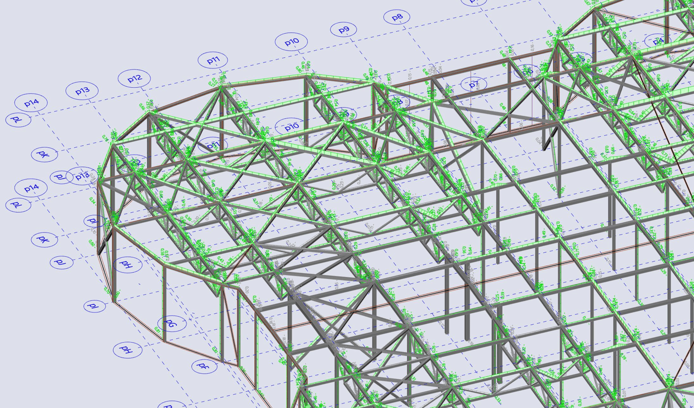 Automated truss joint calculation method in SCIA Engineer at Nordec.
