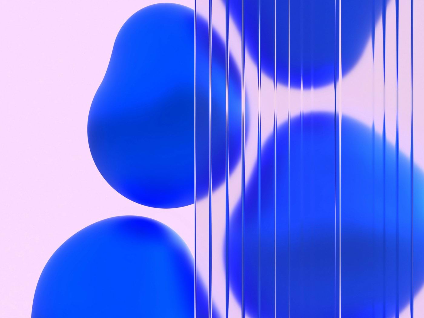 Blue blobs behind vertical lines against pink.