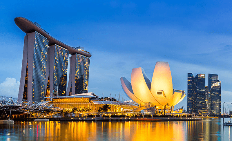 Singapore skyline by dark