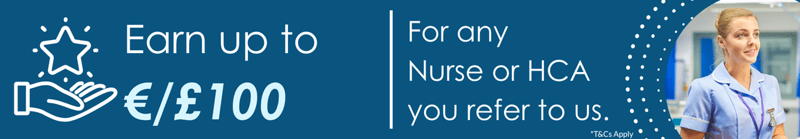 Graphic describing Referral Bonus Information for Nurses