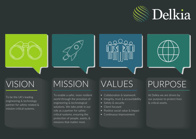 Delkia's mission, vision, values and purpose