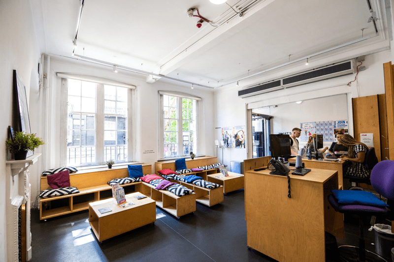 Box Office at The Place with a seating arrangement and a desk